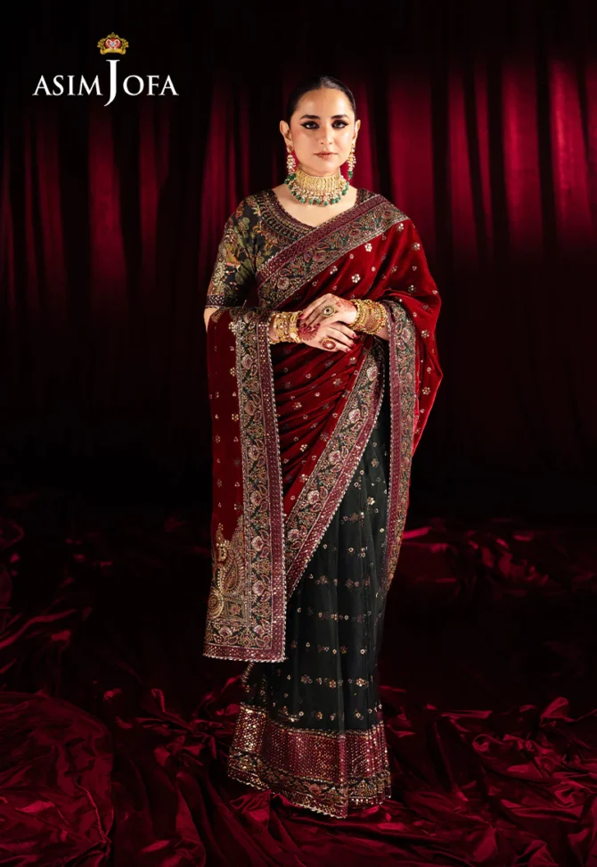 Buy Asim Jofa Velvet Saree Online in the USA – Elegance Redefined